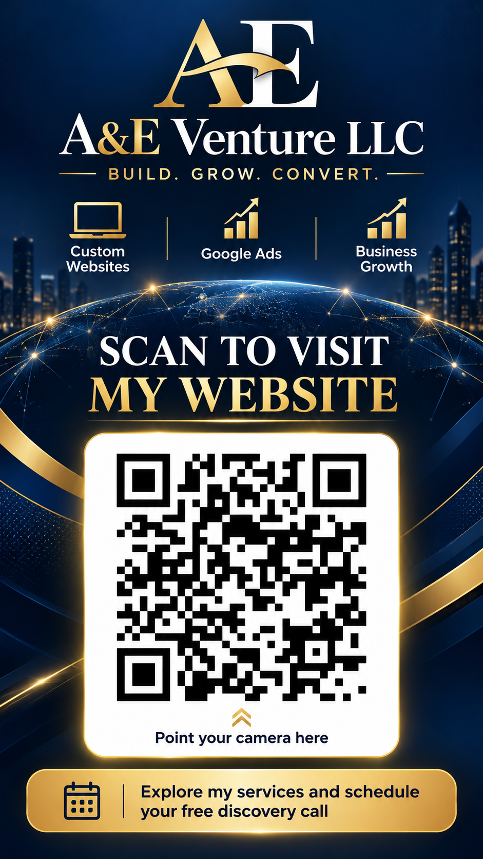 Scan to Explore A&E Venture — A&E Venture campaign artwork
