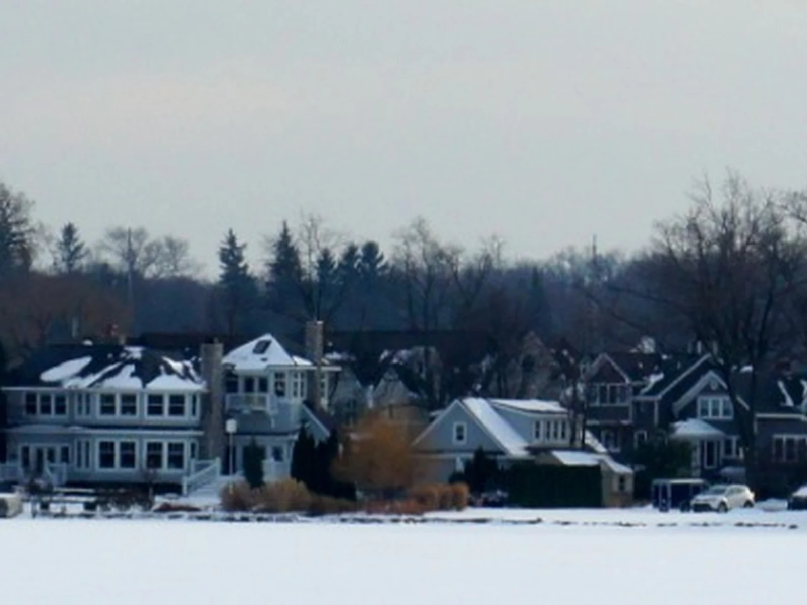 Panoramic view of Pine Lake in West Bloomfield Township